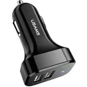Автомобільний зарядний пристрій Usams U35 (2xUSB, 2.1A) Black (6958444985961) + кабель Lightning
