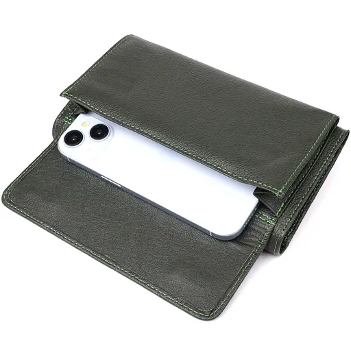 Горизонтальный кошелек с карманом для телефона из натуральной кожи ST Leather 19х10х3 см acs0029674 - фото 8