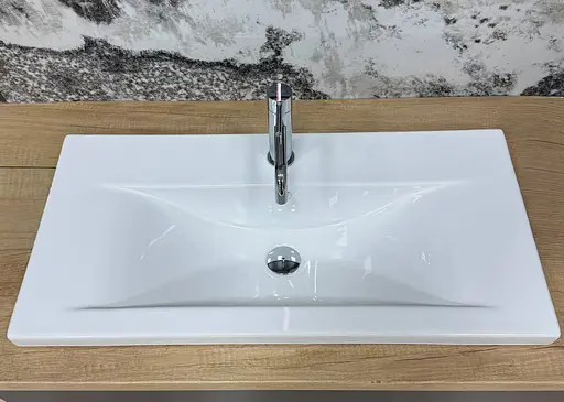 Умивальник VBI Fanusa 80 white врізний VBI-018065, Білий - фото 3