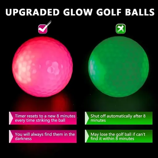 Блимаючий м'яч для гольфу THIODOON Led Golf Balls Glow Golf Balls світиться - фото 4
