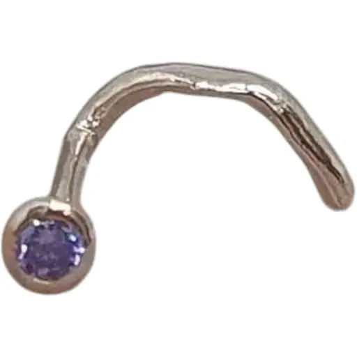 Золота сережка-пірсинг Dear в ніс Dear с фіанітом. 1024.7 Лаванда