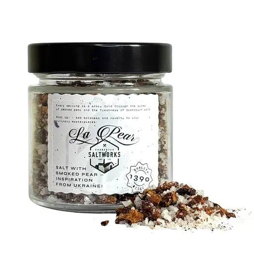 Соль с копченой грушей – натуральная украинская приправа для борща, соусов и маринадов