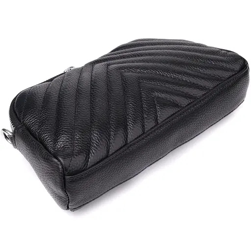 Сумка Vintage прошита треугольниками из натуральной кожи 22х13х6.5 см sum0027518 - фото 6