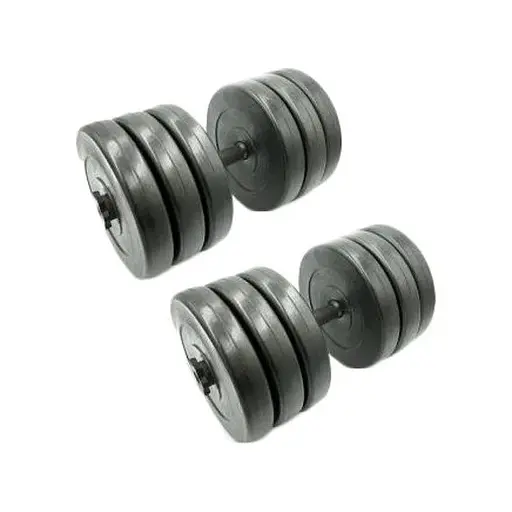 Гантелі складальні композитні в пластиковій оболонці Rock Pro 2 шт по 30,5 кг NE-PL-G-030-2