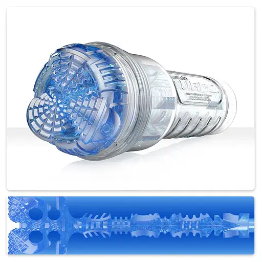 Мастурбатор Fleshlight Turbo Core Blue Ice, оральний секс, глибоке горло - фото 6