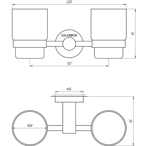 Склянка подвійна Globus Lux BS8428 SUS304 чорний матовий - фото 5