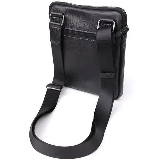 Сумка на плечо для мужчин из прочной зернистой кожи SHVIGEL 20х22х4 см sum0027432 - фото 2