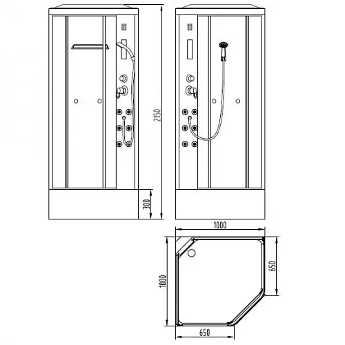 Гидромассажный бокс Volle Lanvin 100x100см 11-88-112 - фото 8