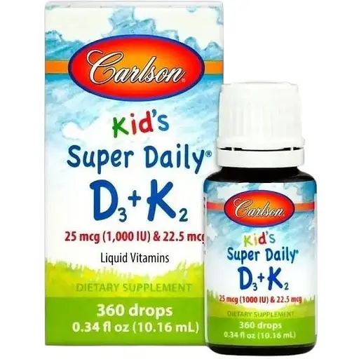 Вітаміни для дітей Carlson Laboratories Kids Super Daily D3+K2 360 drops (1086-2023-10-2211) - фото 1