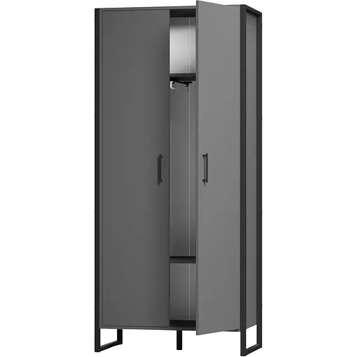 Шафа лофт закрита ОП-654 Orange-Line 860х400х1900 Чорний/Графіт