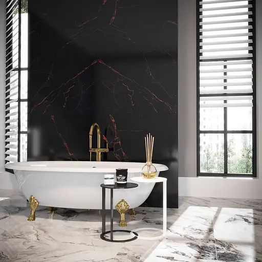 Ванна отдельностоящая глянцевая Amdcon Olmpa 180x90 белая из литого камня золотые ножки OLMPA_180_nzhk-g_HL Белый - фото 4