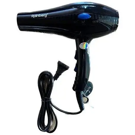 Фен стайлер для сушки и укладки волос Rainberg RB-2210 с концентратором Холодный обдув 7800W Черный - фото 1
