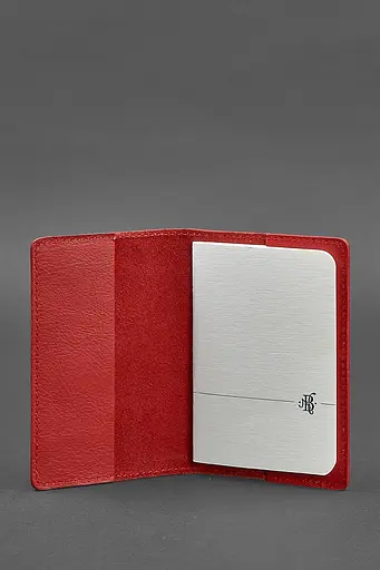 Кожаная обложка для паспорта и военного билета 1.3 красная - фото 3