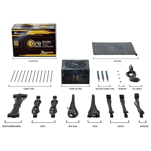 Блок живлення Seasonic 650W BLACK CORE GX-650-ATX31 - фото 9
