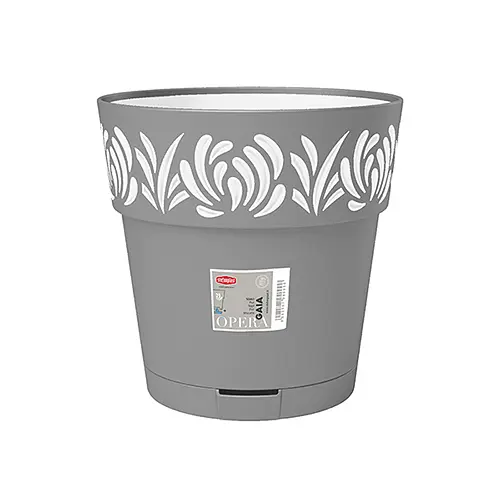 Вазон пластиковий OPERA GAIA, круглий, з автополивом, 30 см, 11,8 л (88601)