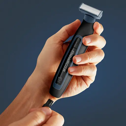 Триммер Rowenta Forever Sharp Sport Collection, для бороды и усов, сеть+акум., роторный мотор, насадок-3, сталь, черно-синий - фото 9