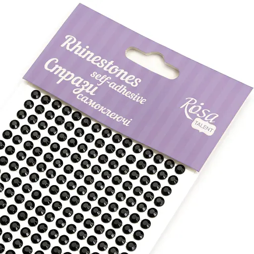 Стразы самоклеящиеся Черные 5мм 375шт Rosa Talent - фото 2