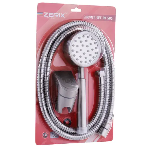 Душовий гарнітур Zerix Shower SET-04 (шланг, лійка, кронштейн) ZX3099, Нержавіюча сталь - фото 3