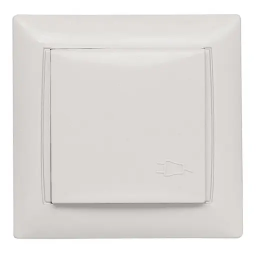 Розетка с заземлением встраиваемая закал.керамика с крышкой Primera белая 3011 LUXEL - фото 1