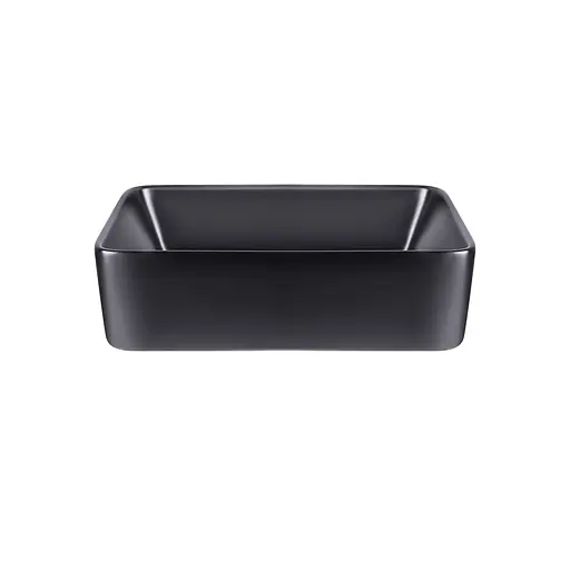 Умивальник Qtap Tern накладний прямокутний 475x370x140 мм Black matt + донний клапан PU03, Чорний матовий - фото 3