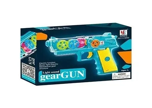 Пістолет YJ-Q 002, підсвічування, звуки, обертові шестерні, в коробці (6983798410043) - фото 1