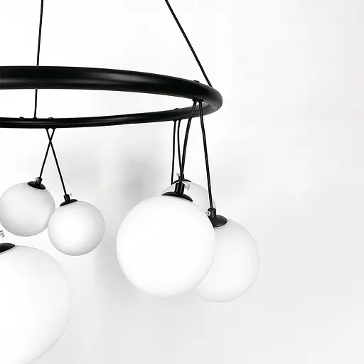 Подвесная люстра-кольцо на 10 плафонов d 60 Line.F G 336/10 BK - фото 5