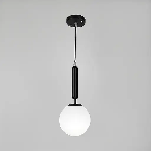 Підвісний світильник в чорному корпусі з білим плафоном | Арт. A91086/1 BK | Line F - фото 3