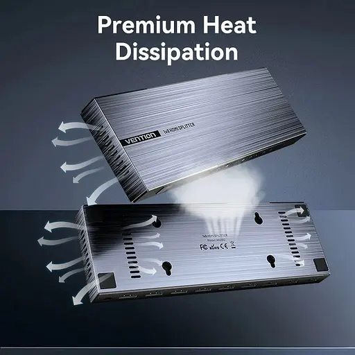 Сплітер Vention HDMI 1.4 UHD 4K 30Hz 3D HDCP 1x8 ports Чорний - фото 6