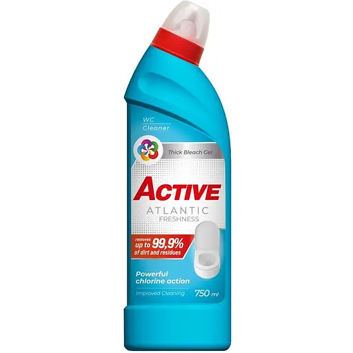 Засіб для чищення унітазу з хлором Active Ocean Fresh 0.75 л