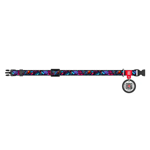 Нашийник для котів та дрібних порід собак нейлоновий Waudog Nylon з QR-паспортом "Нескінченні світи" пластиковий - фото 2