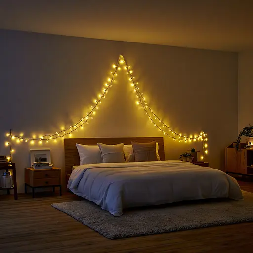 Новорічна гірлянда кімнатна нитка GarlandoPro 16 м 160 LED чорний провід Жовте світло W160LED16MBY