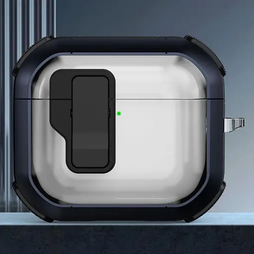 Футляр протиударний Locking Button для навушників Airpods 3 Blue - фото 2