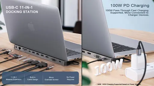 USB-хаб Real-EL CQ-1000 USB3.0х3/USB-C/HDMI/VGA/RJ45/SD/TF/3,5 мм аудио, 0,4 м, Space Grey UAH (EL123110005) - фото 6