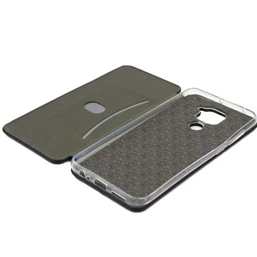 Чехол книжка Xiaomi Redmi Note 9 эко-кожа Premium Case для смартфона Черный - фото 3