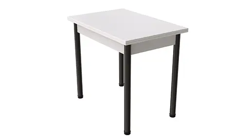 Обеденный раскладной стол-формер Берта Ferrum-decor 750x1400x900 Черный металл ДСП Белый 16 мм (FRD-105178) - фото 2