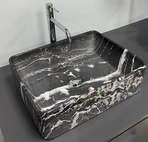 Умивальник VBI Asti M black onyx накладний VBI-013006, Чорний матовий - фото 5