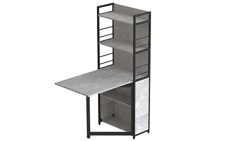 Стіл книжка з етажеркою Практик 2 Ferrum-decor 1555x640x990 Чорний метал ДСП Бетон 16 мм (FRD-104631) - фото 4