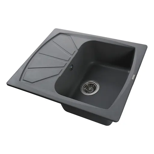Гранітна мийка Globus Lux Tana сірий металік 610x500 мм А0003, Сірий - фото 2