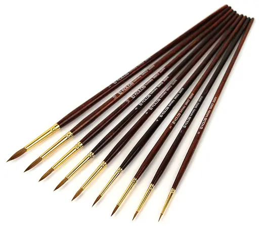 Пензель колонок круглий Grace 3039R №0 довга ручка Kolos - фото 2