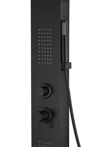 Душова панель Corsan Alto black з виливом A017MBLW, Чорний матовий - фото 3