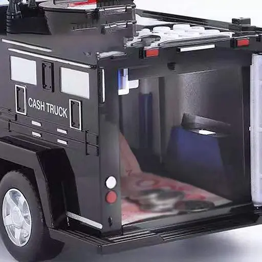 Полицейская машина Cash Truck с кодовым замком купюроприемником и отпечатком пальца Черная - фото 5