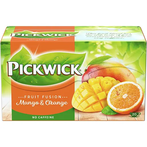 Чай фруктово-трав'яний Pickwick Fruit fusion Mango&Orange зі шматками манго та цедрою апельсину 35 г (20 шт. по 1.75 г)