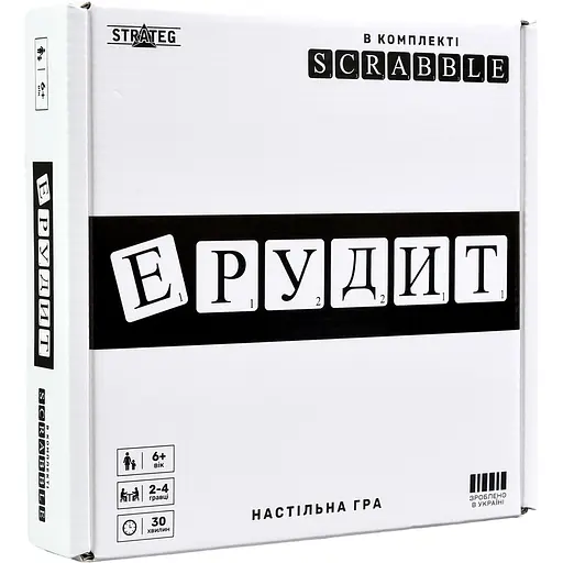 Настільна гра Strateg Ерудит чорно-білий українською мовою (30640) - фото 1