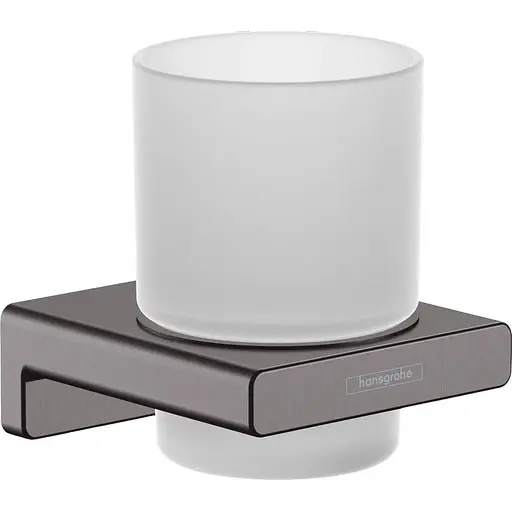 Склянка підвісна Hansgrohe AddStoris Brushed Black/скло 41749340 шліфований чорний хром - фото 1