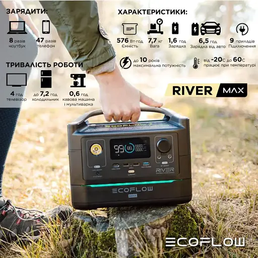 Зарядная станция EcoFlow RIVER Max (576 Вт·ч) EFRIVER600MAX-EU - фото 8