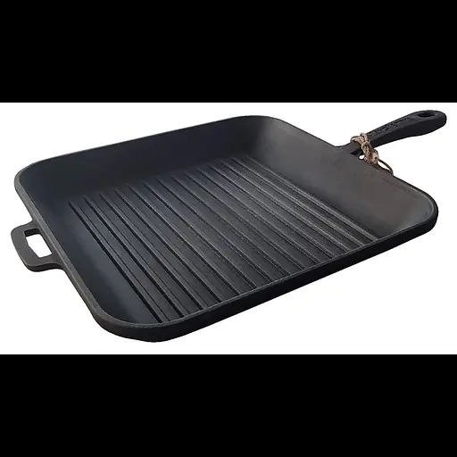 Сковорода Maysternya чугунная 28x28 см квадратная гриль с металлической ручкой (280-280-40MRgrill) - фото 3