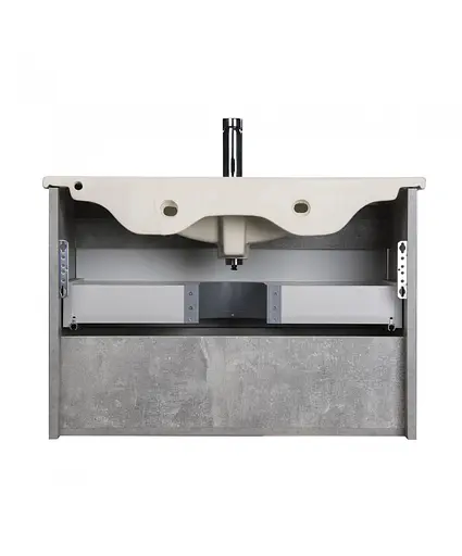 Тумба Мойдодир Oslo 80 Loft з умивальником Su-80 бетон/Білий Сірий - фото 4