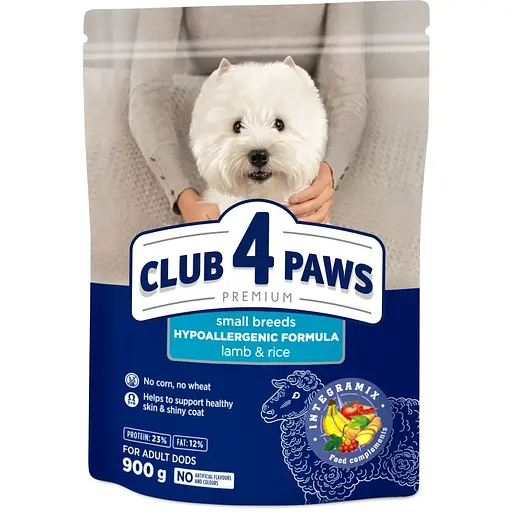 Сухой корм для собак малых пород Club 4 Paws Premium ягненок и рис 0.9 кг (B4520911) - фото 1
