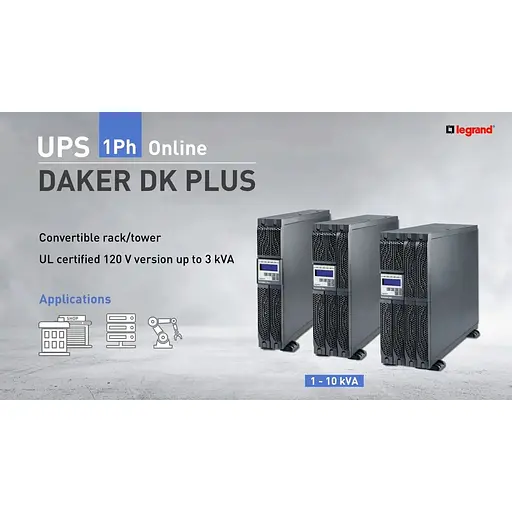 Джерело безперебійного живлення Legrand DAKER DK Plus 2000ВА/1800Вт, 6xC13, RS232, USB, EPO, R/T - фото 3