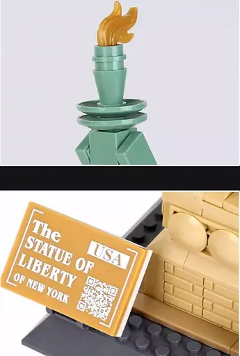 Конструктор Архитектура Wange 3D Статуя Свободы The Statue of Liberty для детей и взрослых 3Д 1409 деталей - фото 7